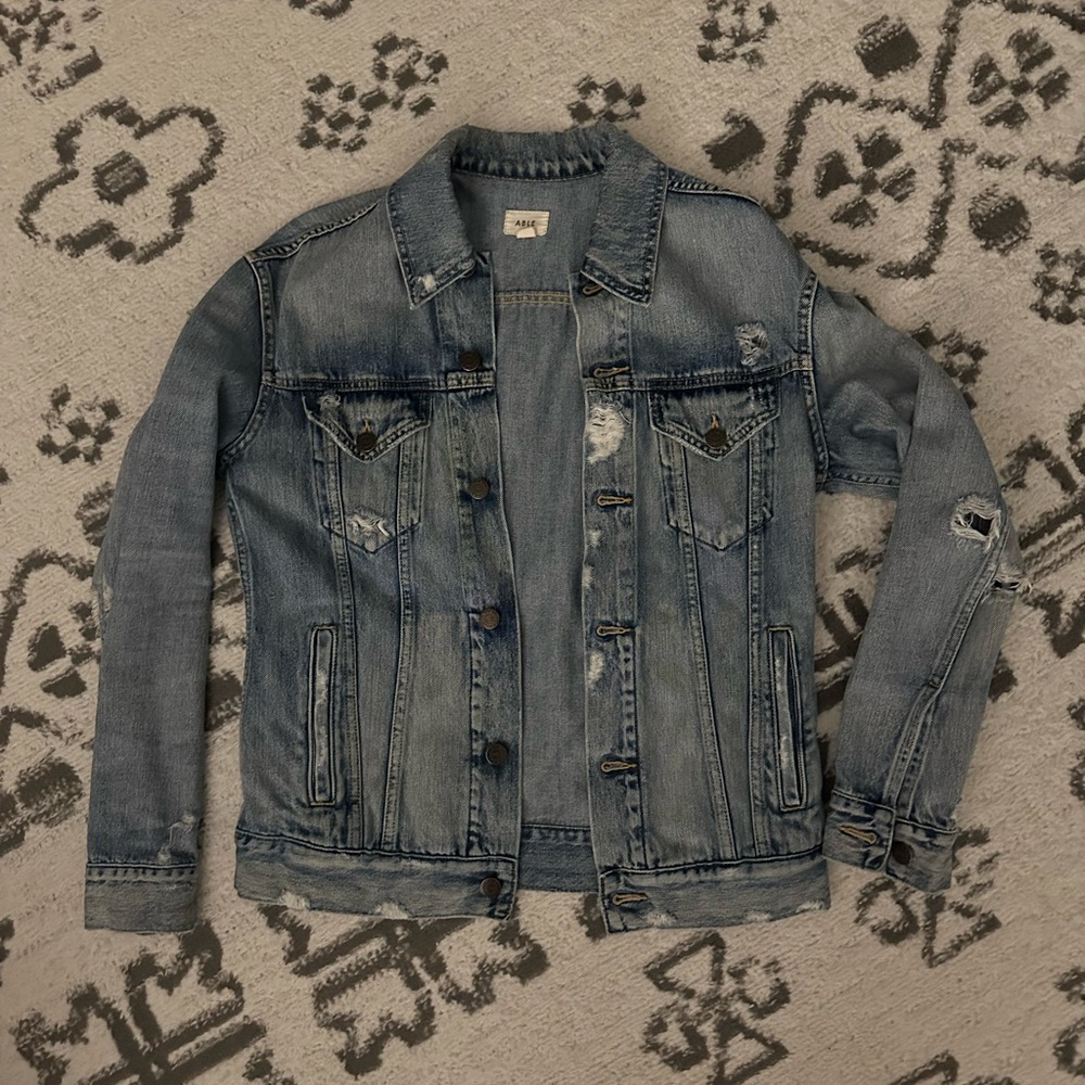 ABLE Merly Denim Distressed Jacket - Picture 4 of 6